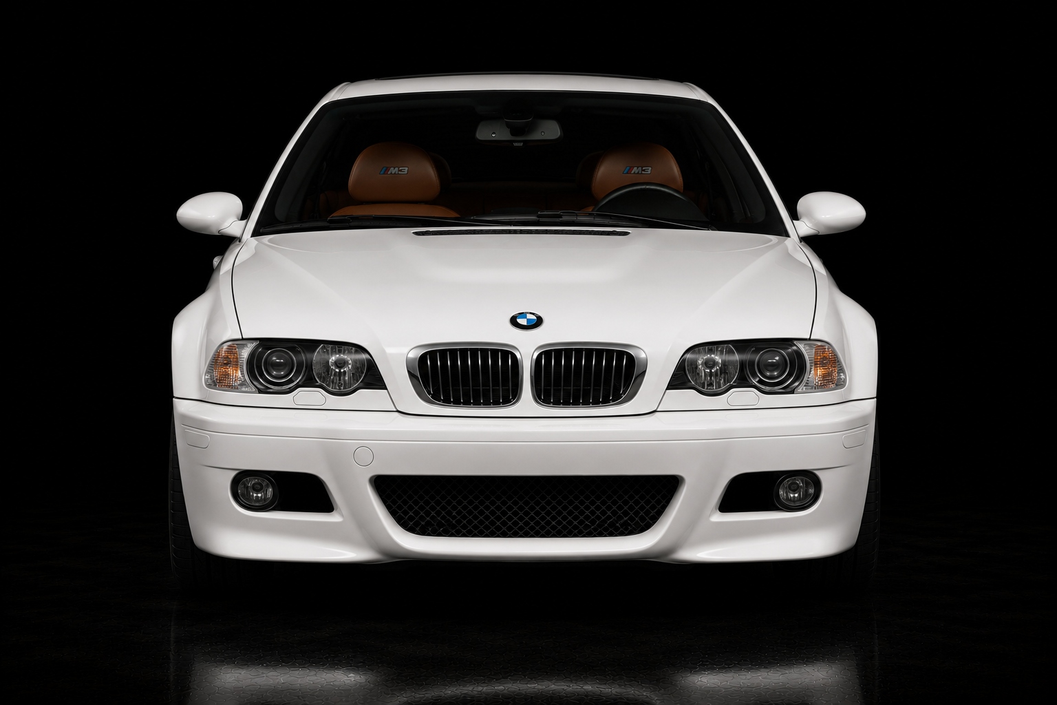 2003 BMW E46 M3 slicktop in Alpine White with Cinnamon interior